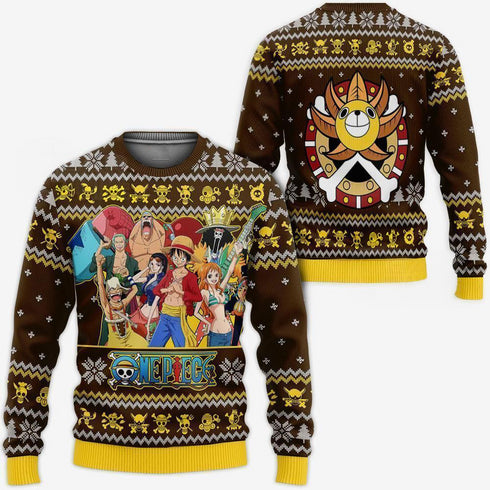DivesArt - halmhatt pirater ful jultröja och hoodie en bit anime xmas